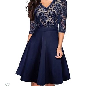 Lace blue dress
